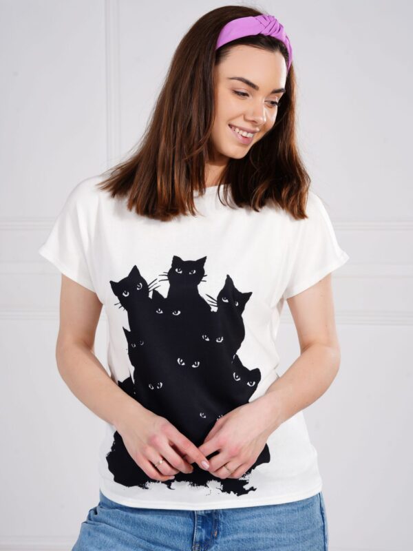 Biała koszulka - Czarne Koty