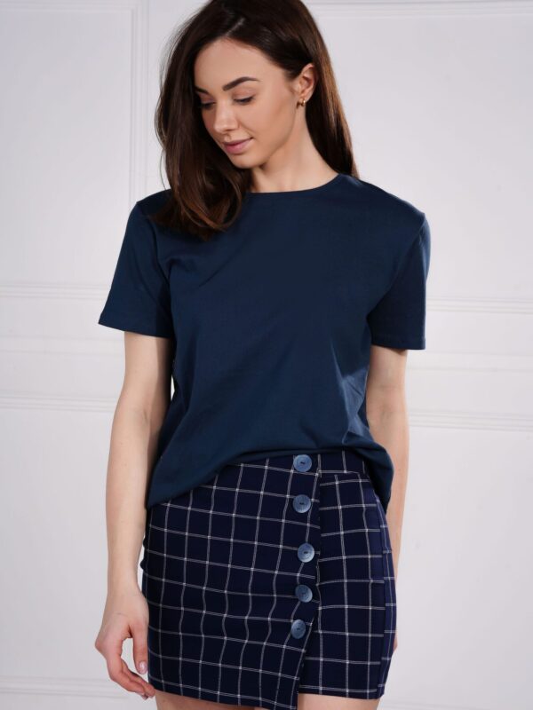 Granatowe spódnico-spodenki w kratę -Miriam