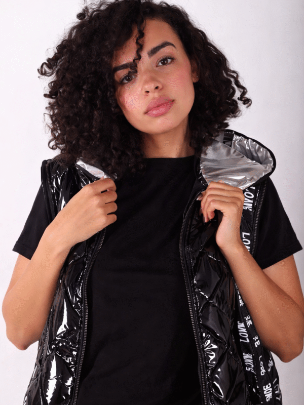 Kamizelka krótka błysk czarna Carmella