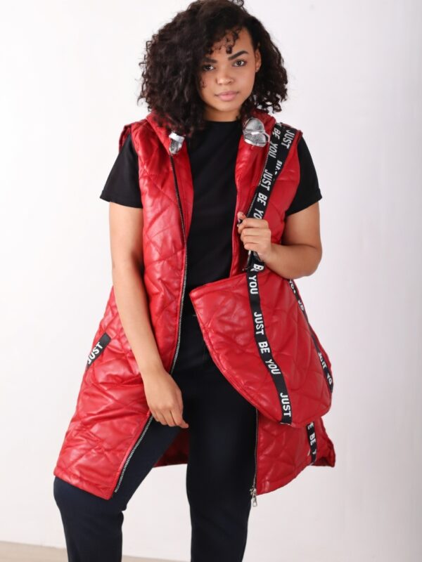 Czerwona długa kamizelka - mat