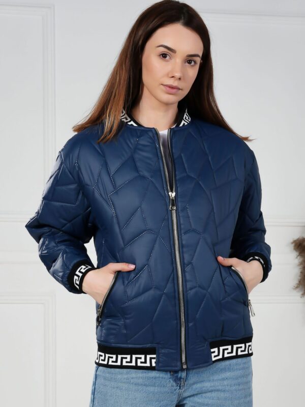 Bomberka, granatowa, pikowana, ocieplana - matowa