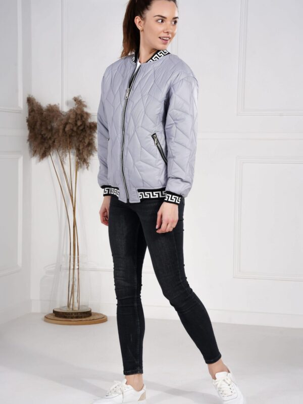 Bomberka szara, pikowana, ocieplana - matowa