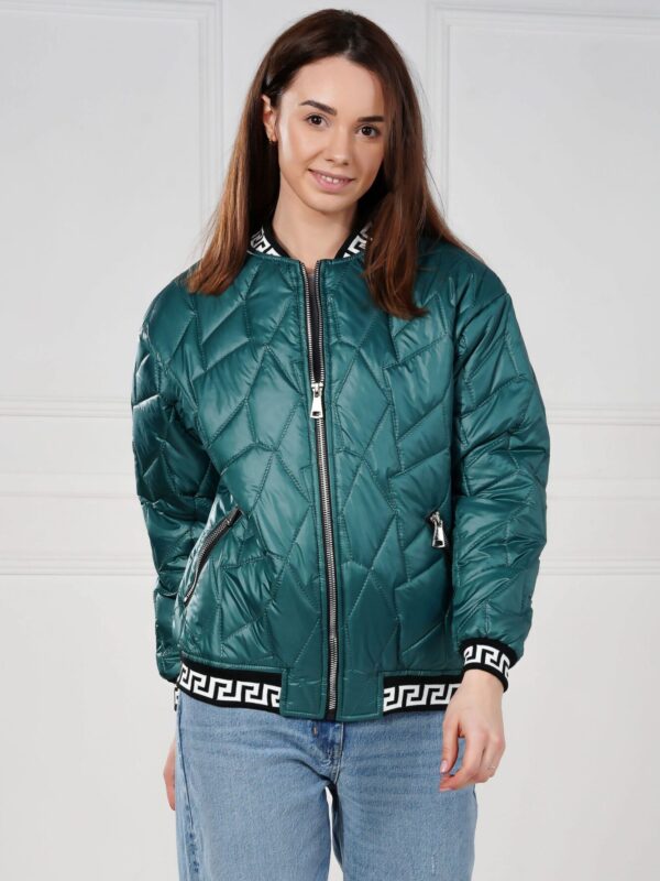 Bomberka pikowana, butelkowa zieleń - matowa