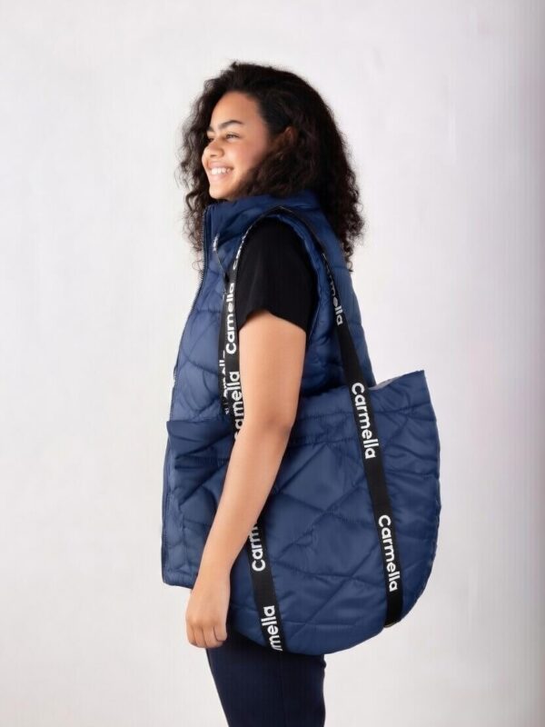 Krótka granatowa kamizelka