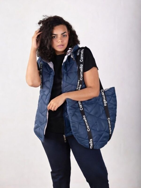 Krótka granatowa kamizelka